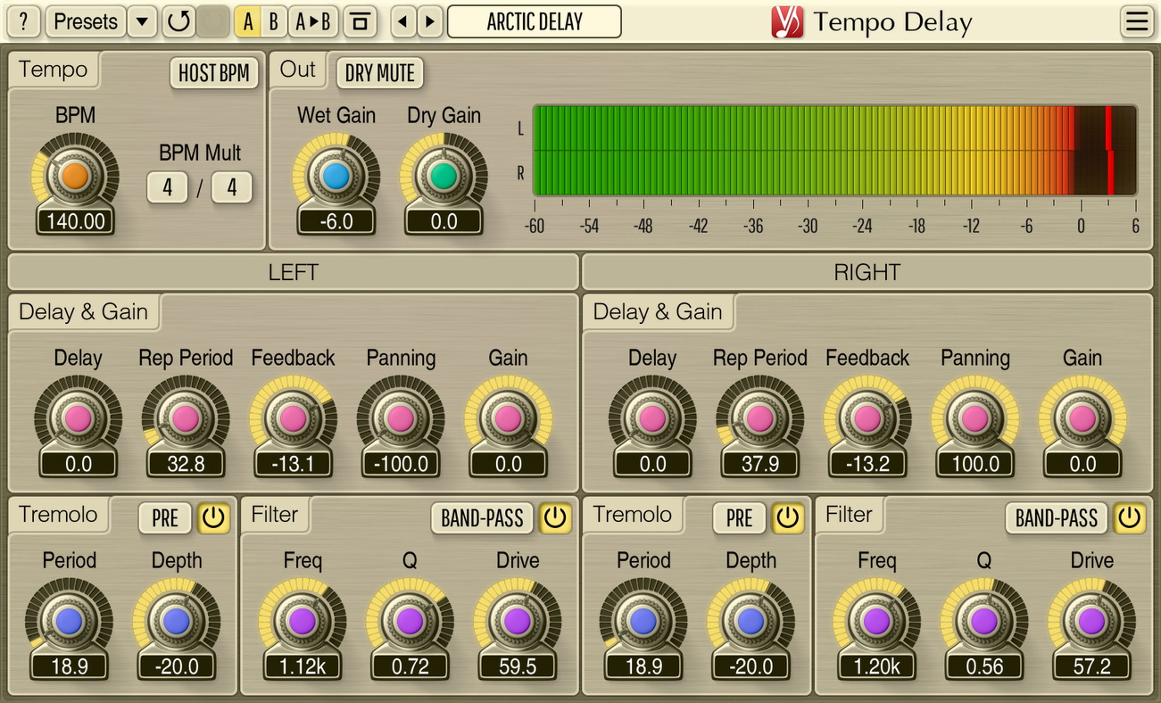 Multi Feature Stereo Delay Effect Plugin VST, AU, AAX   Tempo Delay  Voxengo